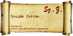 Szoják Zoltán névjegykártya