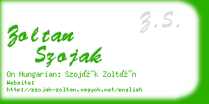 zoltan szojak business card